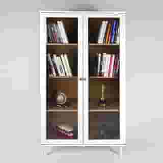 Estante Para Livros Ditália 2 Portas Vidro E-957 Cor:branco