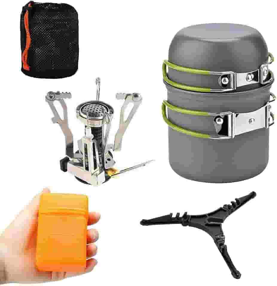 Conjunto De Panelas para Camping Mini Fogareiro 3000w + Base