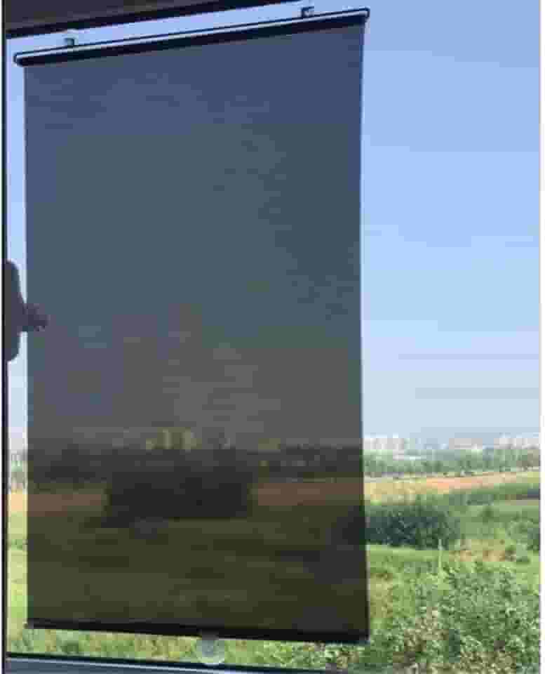 GARNECK Persiana blackout temporária livre - Persianas perfuradas com ventosa de sucção para varanda, cortina blackout portátil para porta de janela 125 x 58 cm