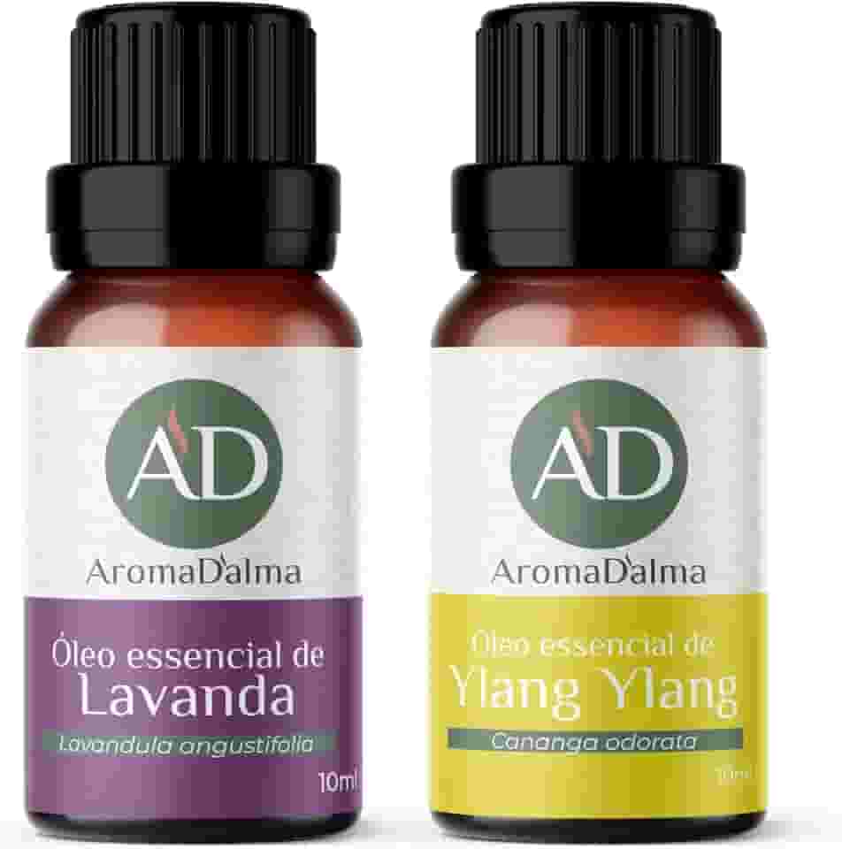 Kit Óleo Essencial do Relaxamento. Ajuda a Diminuir Tensão, Ansiedade e Insônia - Lavanda & Ylang Ylang | 100% puros e naturais testados por Cromatografia - Aroma D’alma