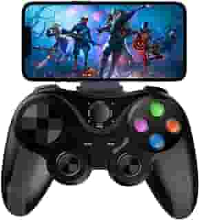 Controle Bluetooth para Celular, iOS, Android, PC, Suporte Integrado, Gamepad Recarregável com Joystick Ergonômico, Compatível com Smart TVs, Jogos Mobile, Ideal para Jogos e Aplicativos G7 (Preto)