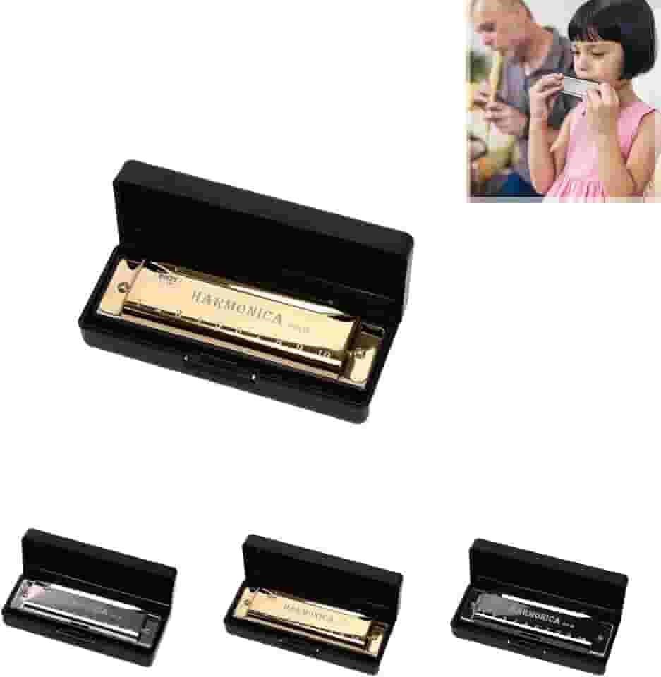 Gaita de titânio de 10 furos com furos numerados, instrumento para iniciantes, afinação C, adequada para festas e feriados, ouro