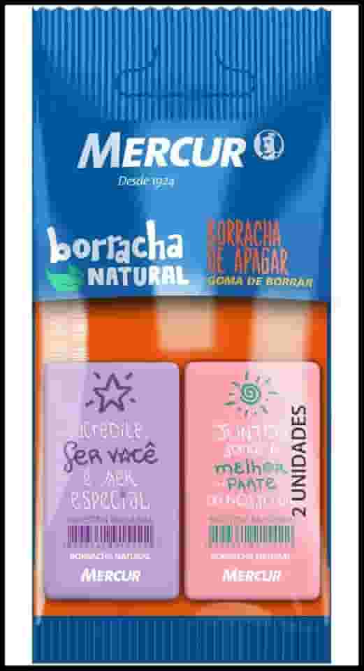 Borracha Colorida Pull Pack Retang 1Lilas/1Rosa Bl Com 02 110647