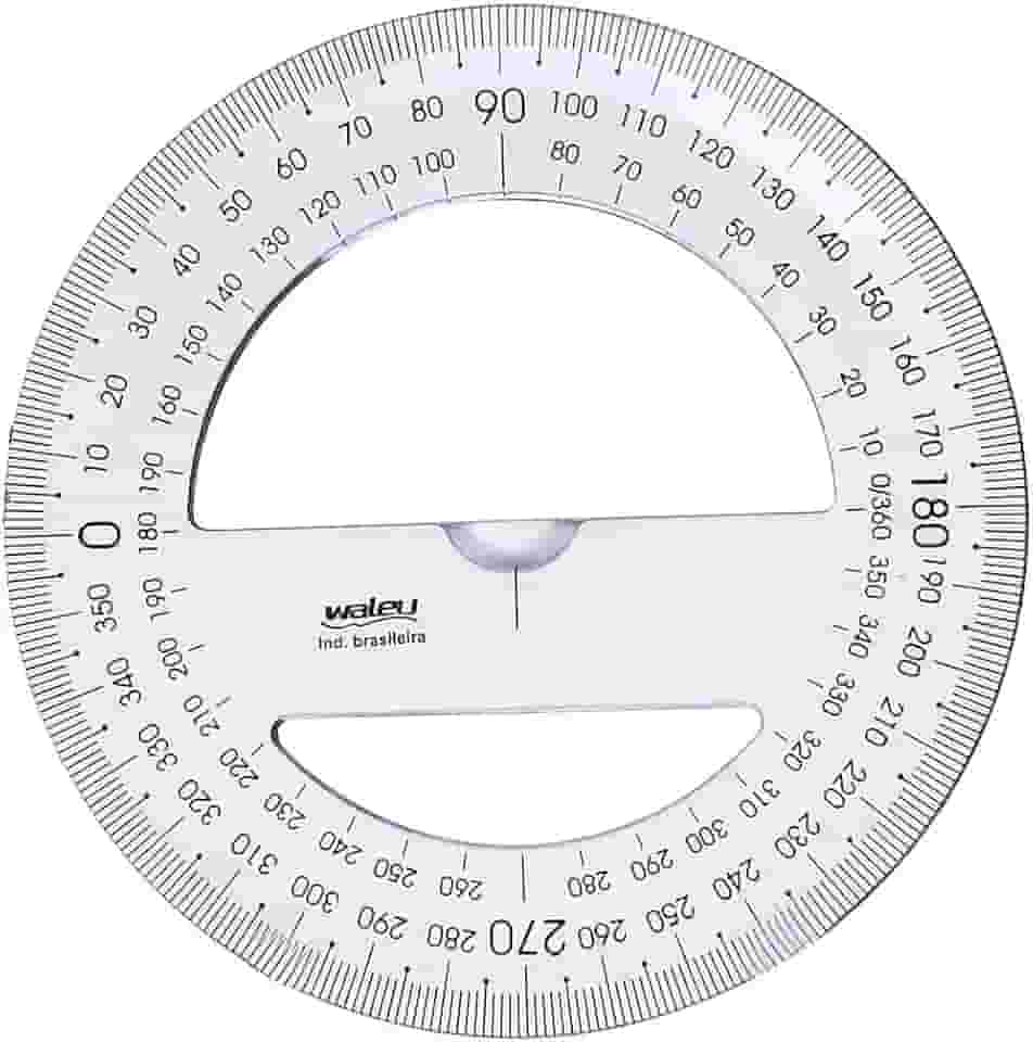 Transferidor 360° x 10 unidades, Waleu 10290002, Cristal