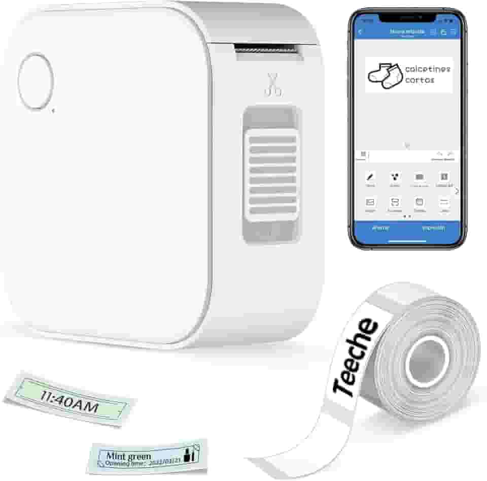Impressora Térmica Portátil de Etiquetas, Bluetooth, com Rolo de Etiqueta Adesiva, para Casa e Escritório