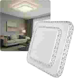 Luminária de Teto Moderna para Sobrepor Plafon Led 3 em 1 Efeito Cristal Estrelado Lustre para Sala 110/220v