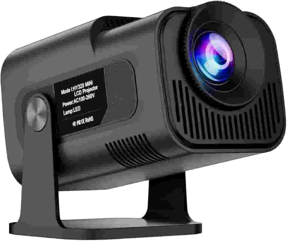 Salange Projetor HY320 FHD 1080P Suporte 4K, 12,000 LUX, Android 11 WiFi 6 BT 5.2, Rotativo 180°, Auto Correccao Trapezoide, Mini Projetor Portatil para Celular/TV Stick/PC (BR Plug)