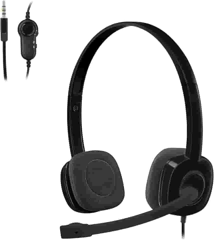 Headset com fio Logitech H151 com Microfone com Redução de Ruído e Conexão 3,5mm