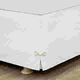 Saia para Cama Box King Matelada com Pingente - Branco (Branco, King)