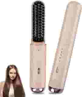 Escova Alisadora, Escova Secadora Rotativa, Carregamento Tipo C, Escova Giratória Secadora, Escova Modeladora Portátil Sem Fio, Três Opções de Temperatura, Escova Magic Brush, Escova Modeladora