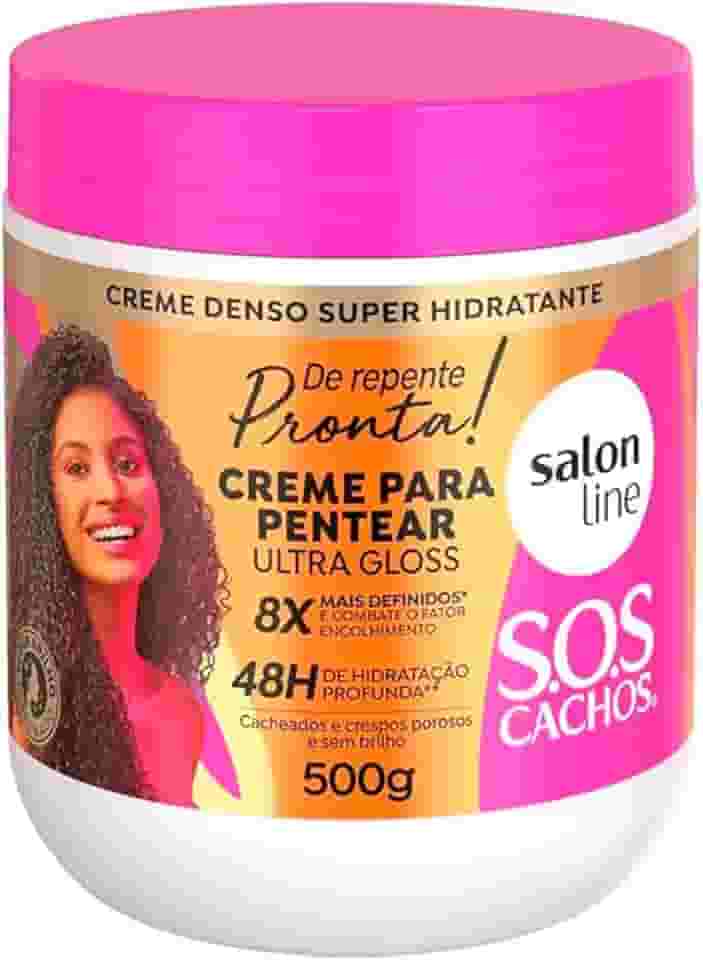 Salon Line, Creme para Pentear, SOS Cachos, De Repente Pronta, Vegano - Para Cabelos Cacheados e Crespos, 500g