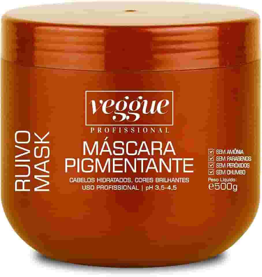 Máscara Capilar Tonalizante Ruivo Cobre Veggue Profissional 500g