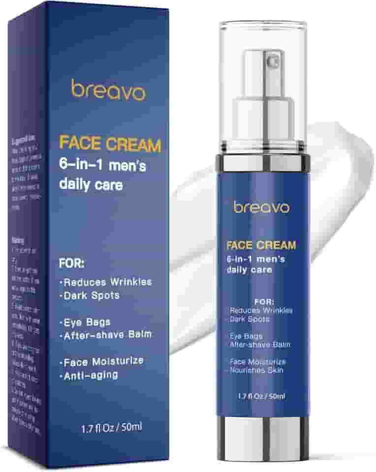 Creme Facial 6 Em 1 Para Homens: Hidratante Masculino, Antienvelhecimento - Tratamento Bolsas Nos Olhos E Rugas Masculinas 1,7 Oz