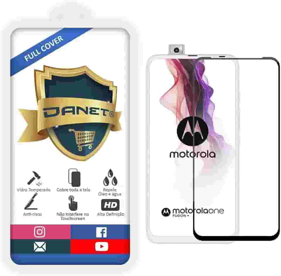 Pel�cula De Vidro Temperado 3D Full Cover Para Motorola One Fusion Plus com Tela de 6.5" Polegadas - Prote��o Blindada Que Cobre Toda A Tela