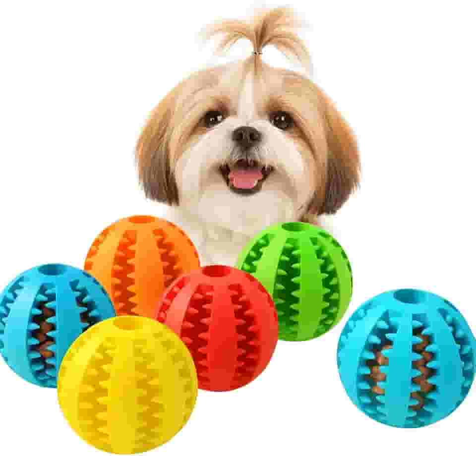 Bola Porta Petisco Interativa para Pet Cães, Mordedor, Brinquedo Multifuncional, Anti Estresse Cores Sortidas 5CM de diâmetro