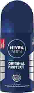 NIVEA MEN Desodorante Antitranspirante Roll On Masculino Original Protect - Proteção prolongada de 48h, tecnologia hidratante, ingredientes naturais, não causa irritações, fragrância duradoura - 50ml