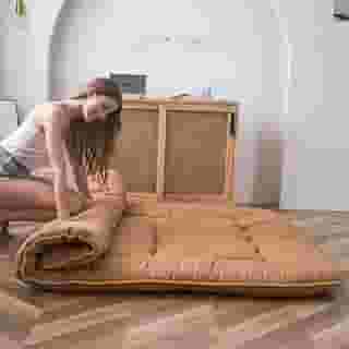 MAXYOYO Colchão de chão japonês, colchão futon, tapete de tatame espesso, almofada de dormir, dobrável, colchão dobrável, dormitório para meninos e meninas, almofada para crianças, travesseiro