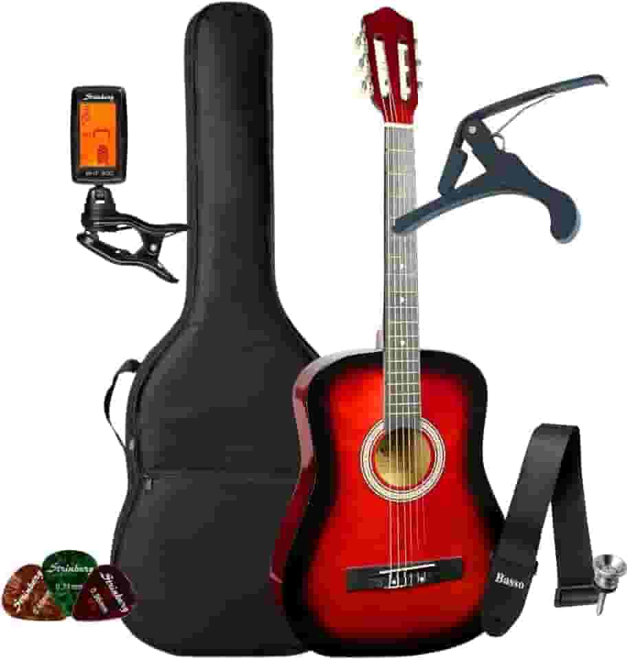 Kit Violão Acústico Bravo An100 Iniciante Nylon Clássico + Acessórios (Red Burst)
