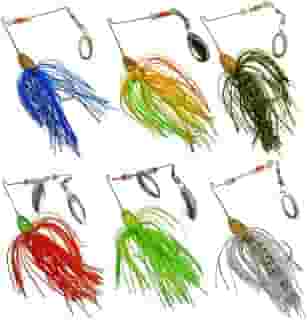 Melhor Kit de 6 Iscas Artificiais Spinnerbait Spinner Bait Pesca Esportiva Tucunaré Robalo Black Bass Dourado Traíra Trairão Outlet Melhor Especial Top