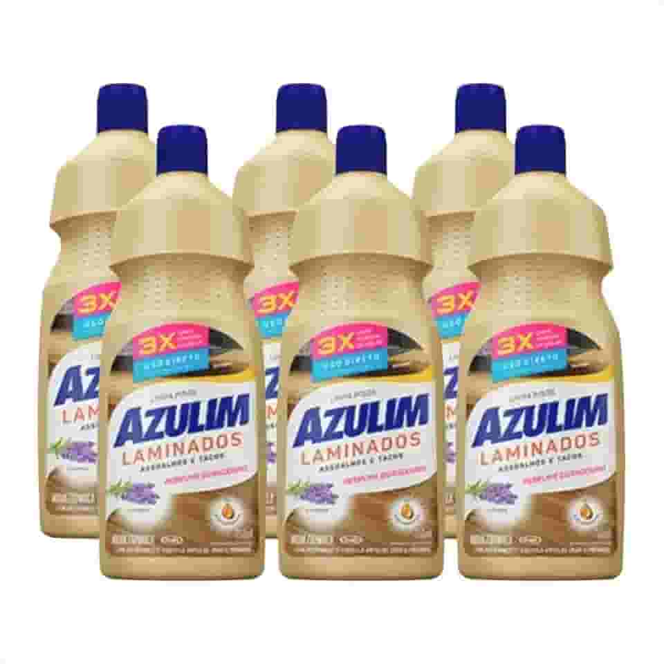 Kit com 6 Limpadores de Pisos Laminados Azulim, 750ml, Aroma de Lavanda