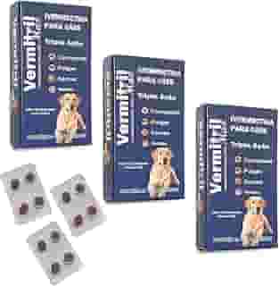 Vermitril Max 12 Comprimidos Mastigável Anti Carrapatos, Sarnas, Vermes e Pulgas - Cães de 30 a 60kg