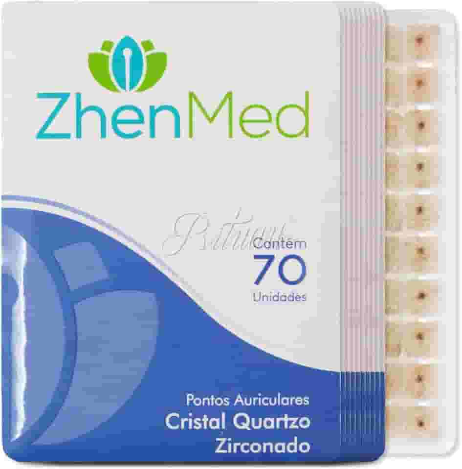 Ponto Auricular Cristal Quartzo Zirconado 700 Pontos Zhenmed Auriculoterapia (Esparadrapo Redondo)