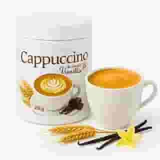 Cappuccino à base de cevada solúvel, leite em pó, açúcar mascavo, cacau e canela. Sem cafeína.