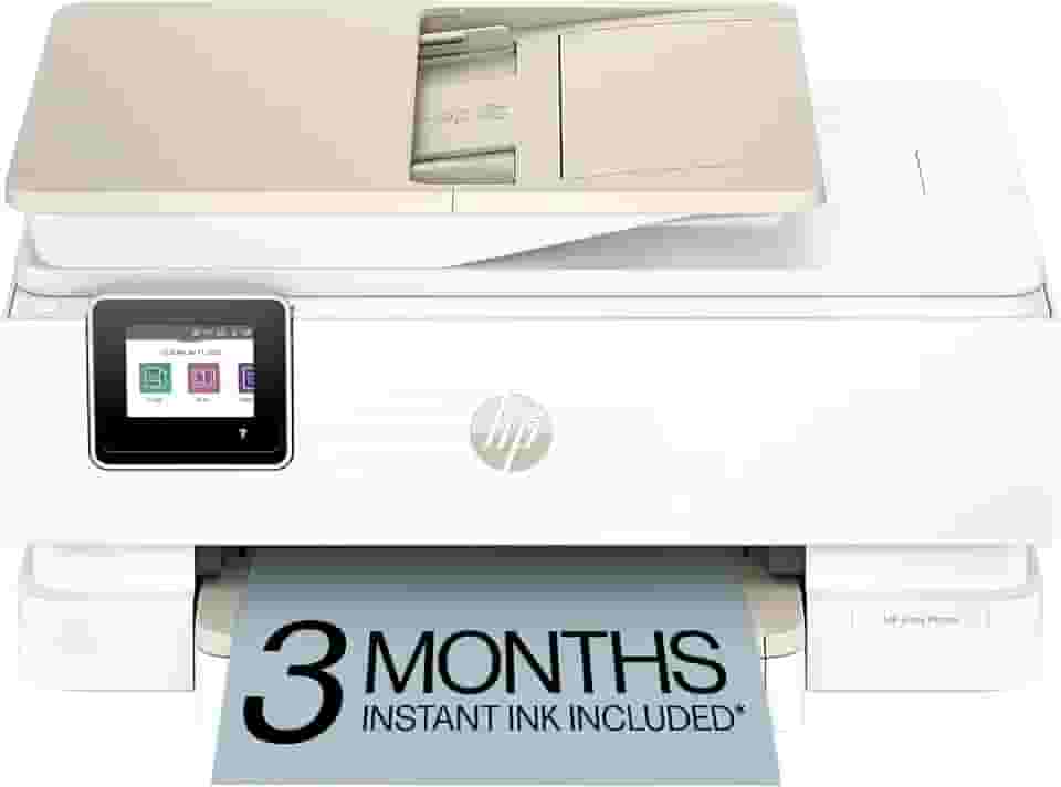 HP Envy Photo 7975 Impressora fotográfica a jato de tinta colorida sem fio, impressão, digitalização, cópia, fácil configuração, impressão móvel, melhor para casa, 3 meses de tinta instantânea