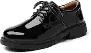 Sapatos Oxford para mulheres, sapatos Oxford pretos femininos Oxford plataforma de couro Oxfords confortáveis e elegantes sem cadarço, mocassins casuais para trabalho, negócios, escritório,