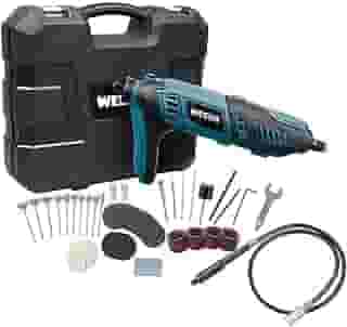 Microrretífica Elétrica Wesco WS3113KU 160W 127V com 14 Acessórios, Eixo Flexível, Velocidade Variável 8.000 a 35.000 RPM e Maleta – Ideal para Acabamento Fino, Artesanato e Pequenos Reparos