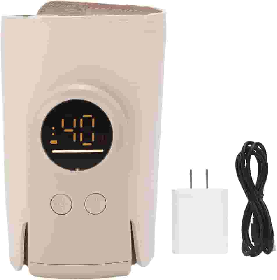 ZJchao Aquecedor de Mamadeiras para Leite Materno, Aquecedor de Mamadeiras Rápido Controle de Temperatura Preciso Universal de Leite Sem Fio Recarregável Com Luz para (6000mah Plugue dos EUA)