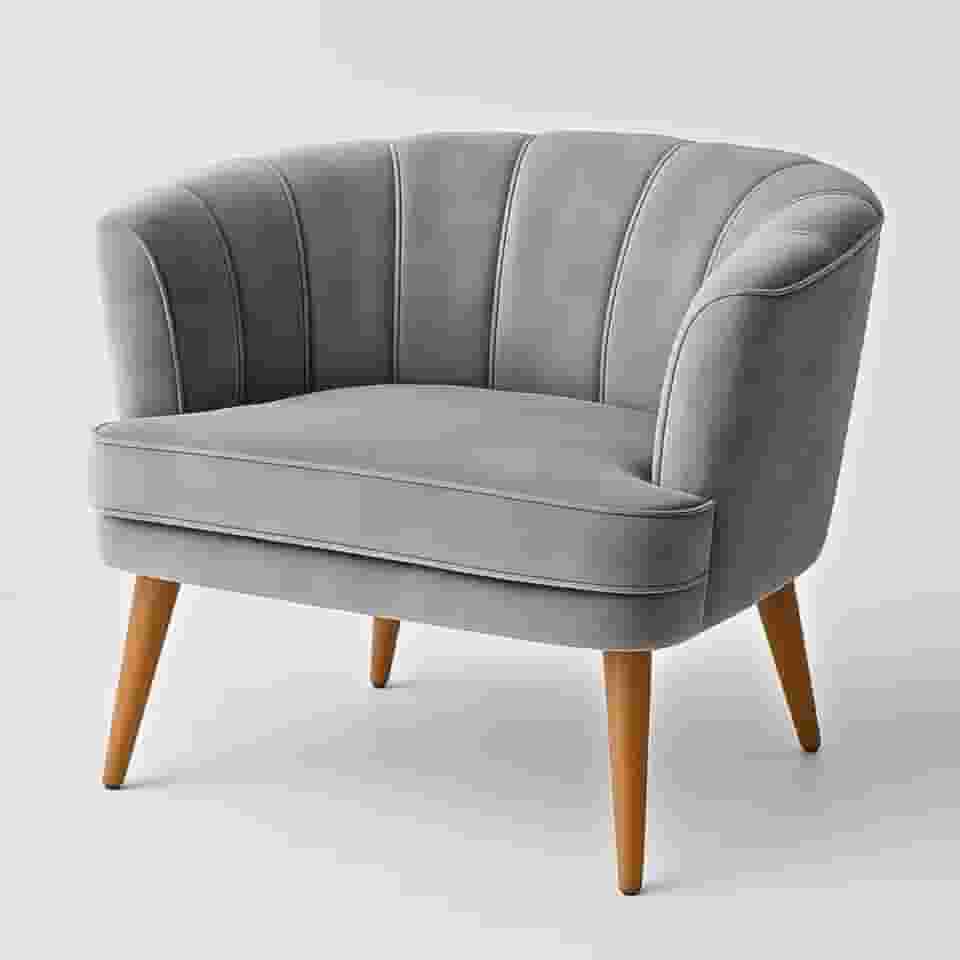 Poltrona Cadeira Decorativa para Sala de Espera Recepção Resistente Ergônomica MOBLAN decor (Cinza)