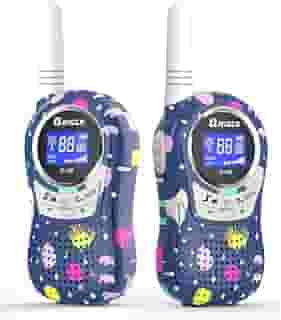 QNIGLO Q168Plus Walkie Talkie recarregável para crianças, comunicação FRS, equipamento de espionagem esconde-esconde, melhor presente de brinquedo para crianças, com baterias de lítio (azul camuflado)
