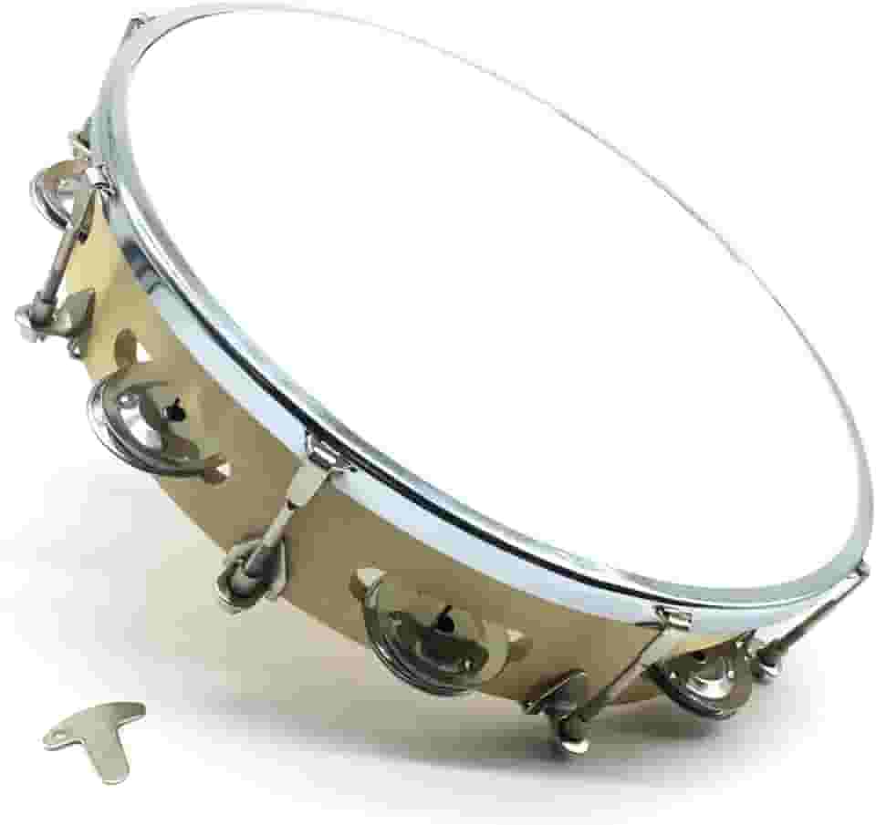 Pandeiro Profissional madeira 10'' Pele Couro animal MXP