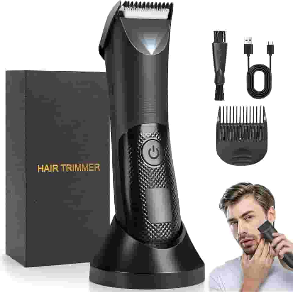 Barbeador Eletrico, Aparador de Pelos Intimos Masculino, Máquina de Aparar Pelos do Corpo, Máquina Barbear, Maquininha de Cortar Cabelo, Aparador de Pelos do Corpo, Maquina de Depilar Masculina, Hair Trimmer