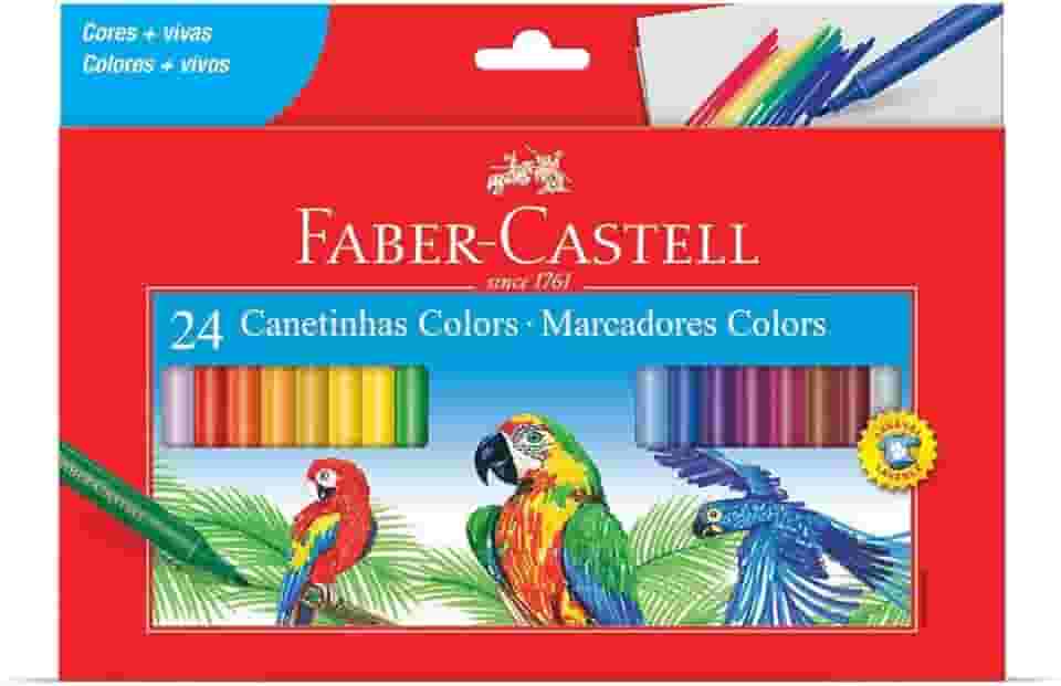 Hidrográfica com 24 Cores Estojo Cartão, Faber-Castell, 15.0124CZF, Multicor