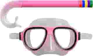 JustGoFit Máscara Snorkel Infantil Rosa Para Mergulho Recreativo Infantil Com Respirador Anatômico