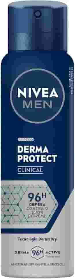 NIVEA MEN Desodorante Antitranspirante Aerossol Derma Protect Clinical 150ml - 96h de defesa contra o suor extremo