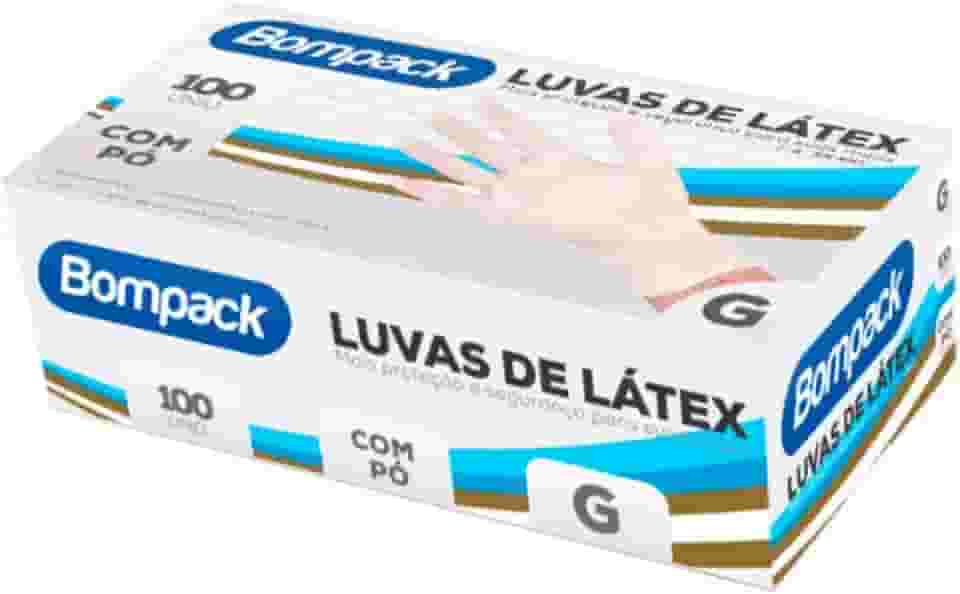 Luva Latex Bompack Industrial G C/Po C/100 (Nao Uso Medico)