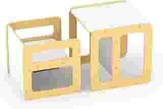 Junges - Conjunto Mesa e Cadeira Cubo Montessori - Em Madeira (MDF)