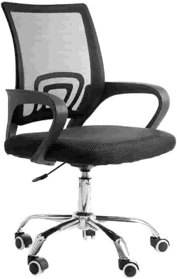 Cadeira de Escritório Secretária Base Cromada com Rodinha Fortt Rio Preta - Csf02-p