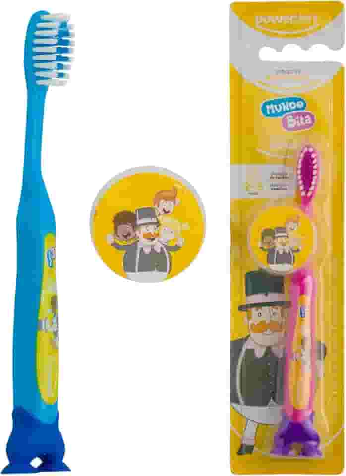 Powerdent Escova De Dentes Mundo Bita Com Protetor De Cerdas 2-5 Anos Multicolorido