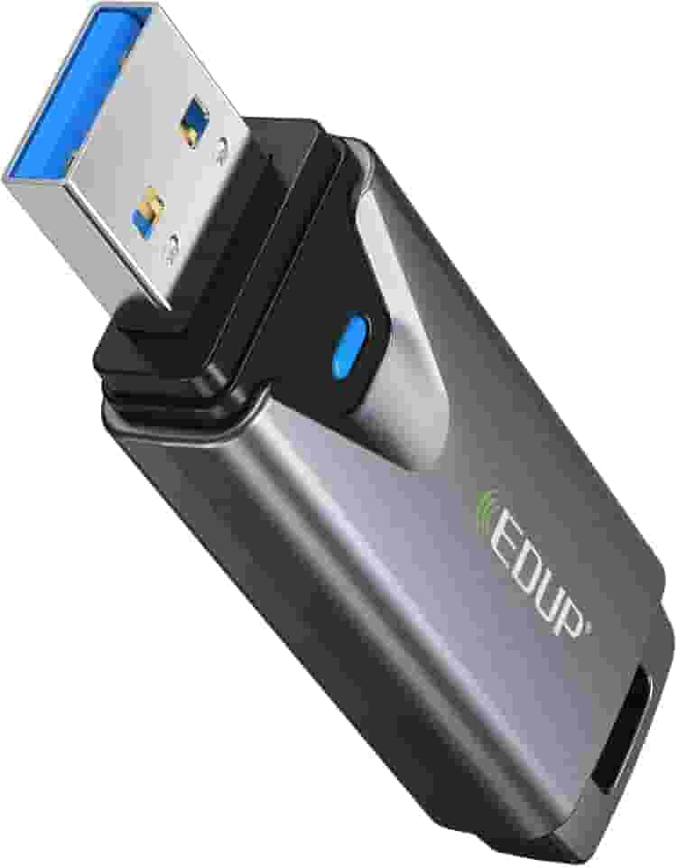 EDUP Adaptador Mini USB 3.0 WiFi 6E para PC, AXE3000, 802.11ax, Tri-Band 6GHz/5GHz/2,4GHz, USB Wi-Fi Dongle Placa de Rede Sem Fio, Compatível com Windows 11/10 (Instalar Driver) e Linux (Plug and Play