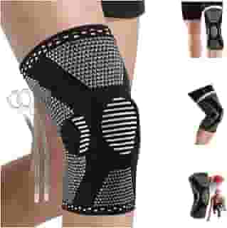 Kit 2 Joelheira de Compressão Ortopédica,Material de Látex e Náilon, Adequado para Corrida, Ciclismo, Vôlei e Basquete, para Proteção e Recuperação do Joelho (Médio)