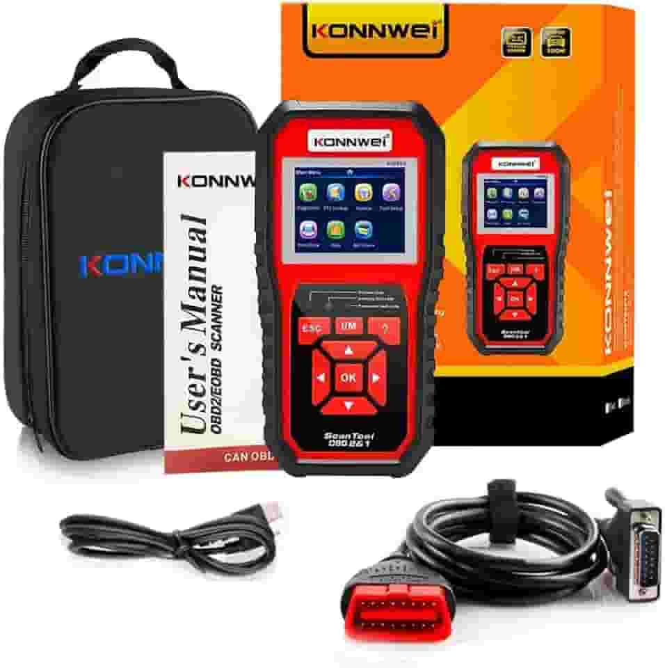 Scanner Automotivo KW850 OBDII/EOBD - Leitor de Códigos e Diagnóstico para Carros (1996+), 10 Modos, 8 Idiomas, Compatível com Gasolina/Diesel/Híbridos, Ideal para Mecânicos, Entusiastas