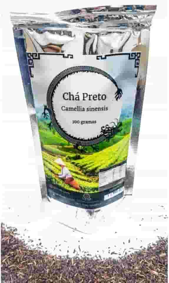 Chá Preto Premium, Folhas a Granel, 100g, Chá Preto Tradicional, Antioxidante e Energizante
