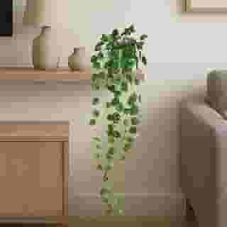 Planta Artificial Jibóia Pendente Caída com Vaso Espelhado
