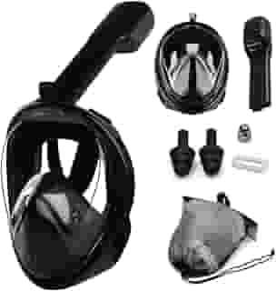Máscara Mergulho Snorkel Full Face Suporte Gopro Câmera