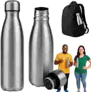 Garrafinha Termica 1L 1 Litro Garrafa De Agua Inox Original Inoxidavel Frio Gelando Quente 24h academia trabalho escritorio casa oficina capa dupla