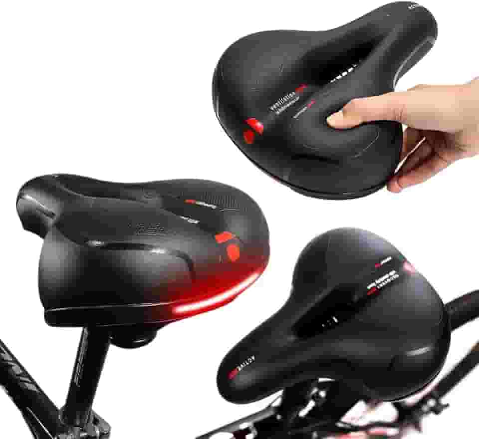 Selim de Bicicleta Ergonômico, Active Zone com Furo Central, Compatível com Bicicleta Ergométrica e Spinning, Almofadado, Preto